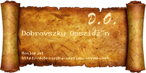 Dobrovszky Osszián névjegykártya